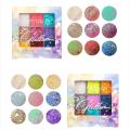 Sparkling Glitter Eyeshadow Palette Waterproof Big Sequins Shimmer Eyeshadow Gel Shiny Metallic Eyes Pigments Festival Makeup. 