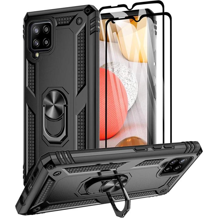 Samsung A42 5G Case Black,Clear Galaxy A42 5G Case with 2 Screen Protector,  Drop Tested Cover with Magnetic Car Mount Protective Case for Samsung Galaxy A42 5G - Black,Clear Case