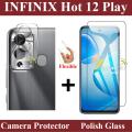 Infinix Hot 12 Play Tempered Glass Screen Protector And Flexible Camera Protector 2 in 1 Combo. 