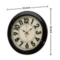 Hitco Round Wall Clock Emboss Number - 13.5x13.5" Stylish Wall Clock For Office and Homes -  Decorating Items for Home - Step Movement Fancy Wall Clock. 