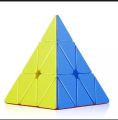 Pyraminx Pyramid Triangle High Speed Stickerless Rubik Cube-Multi Color. 