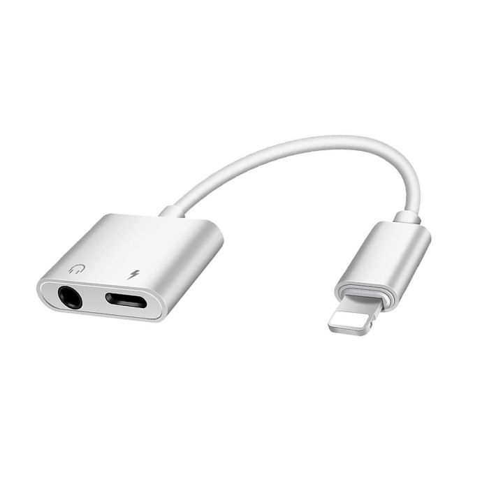 EZone 8-Pin to 3.5mm Audio Headphone Jack Adapter 2-in-1 for iPhone and iOS Devices