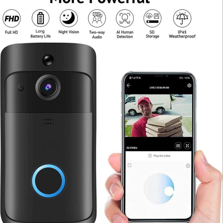Smart WiFi Wireless Video Doorbell  V5 (Black)