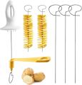 Potato Twister with 4 Stainless Steel Sticks, Reusable Tornado Potato Spiral Cutter Slicer Chips Maker - Potato Twister Machine (Potato Twister Machine)Spiral Potato Cutter Twisted Slice Potato Tower Whirlwind Potato Cut Diy Creative Fruit And Vegetable S. 