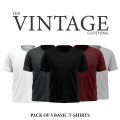 Pack of 5 multicolour plain half sleeves Tshirt For Men in wholesale price. 