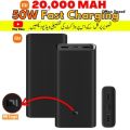 Mi Power Bank 3 Pro 20000mAh 50W Max Output with Type C and Dual USB Ports Black or White. 