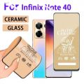 3 in 1 Transparent infinix Note 40 Shockproof Phone Case For Note 30 30Pro Hot 30 30i 30Pro 40 40i 40Pro Ceramic Frosted Film And Camera Lens Film. 