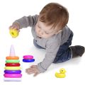 Rainbow Stacking Ring Toys for Kids, Baby Rings Toys, 9 Pcs Stacking Ring Tower Construction Toys, Multicolor Rings Toy Play Activity Baby Toys. 