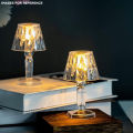 Battery Operated Crystal Diamond Desk LED Lamp, Modern Table Fancy Lamps, Mini Bedside Portable Lamp Shape Home Decor Night Light Bedrooms Tables Wear, Bedside Gift For Bedrooms Decoration, L.E.D Decorative Lights. 