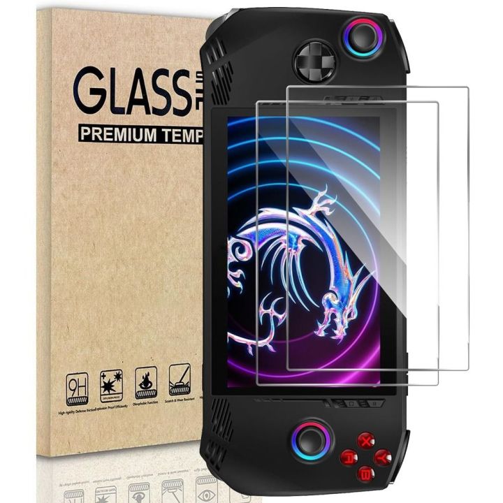 2pcs Handheld Console Screen Protector Game Accessories Explosion-proof Temperd Glass Arc Edge HD for MSI Claw A1M
