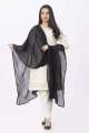 Black Crinkle Chiffon Dupatta For Girls/Ladies-Overlocked. 