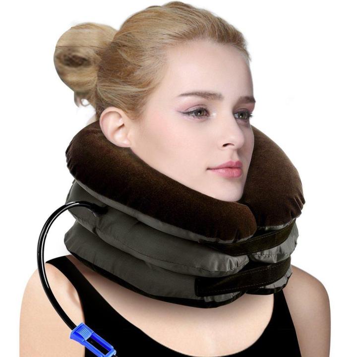 Cervical Neck Traction Device and Collar Brace by BRANFIT, Inflatable and Adjustable USA Designed Neck Support & Stretcher is Ideal for Spine Alignment and Chronic Neck Pain Relief