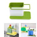 3 in 1 Kitchen Sink Organizer Stand Sink Draining Holder Towel Rack Storage Box (for Dishwasher Liquid, Brush, Cloth, Soap, Sponge). 