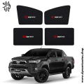 Toyota Hilux Revo Rocco 2017-2024 Sunshades | Custom Fit Side Window Shades with Logo | Heat Protection | 4 Pcs Set Pakistan. 