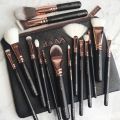 Zoeva High Quality 15 Piece Professional Makeup Brushes Set With Premium Leather Pouch. 