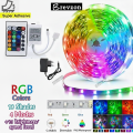 Brevzon RGB LED Strip Light - Colour Changing Waterproof Flexible Rope Lights with 44-Key IR Remote Control - Complete 2835 SMD Kit (300 LEDs, 12V Adapter) for Gaming Room, Bedroom, Home Decoration, TV Backlight, Party & Birthday Setup. 