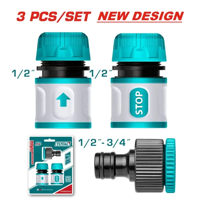 3 pcs Hose Connector Set Latest - 2 Quick Connectors 1/2 inch - 1 ...