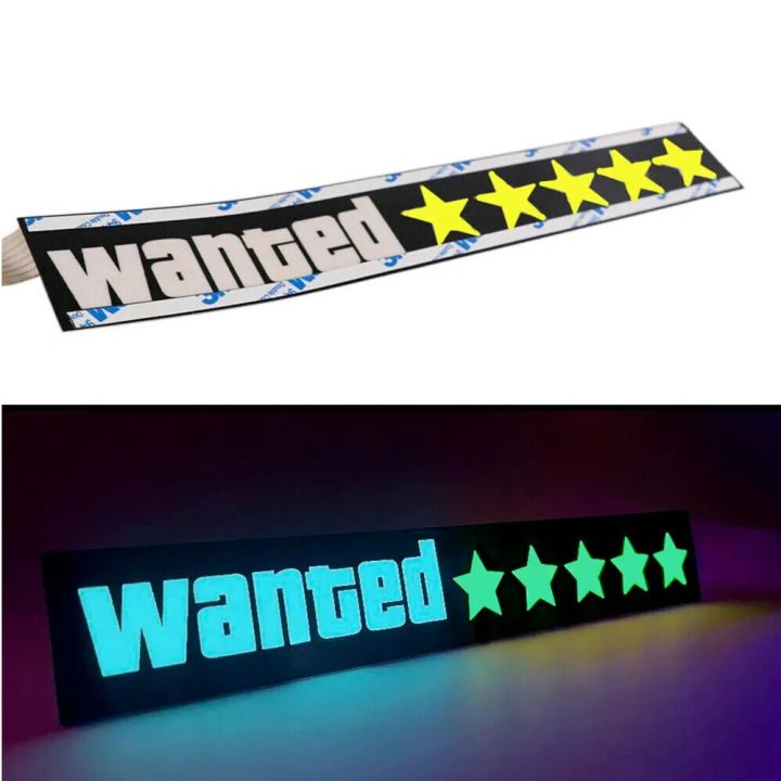 WANTED%20LED%20Car%20Window%20Sticker%20Windshield%20Electric%20Safety%20Decal%20Decoration%20Sticker%20Auto%201%20Pc%20-%20Image%204