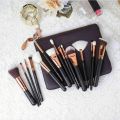 ZOEVA Professional Complete Makeup Brush Set with Pouch - Includes 15 Face and Eye Makeup Brushes Kit. 