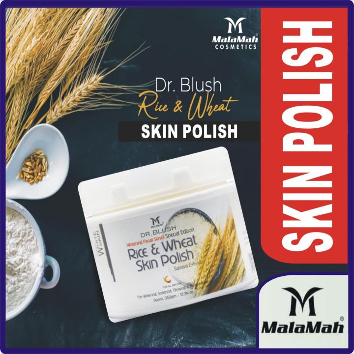 MALAMAH DR BLUSH RICE AND WHEAT SKIN POLISH CREAM FOR ULTRA HD GLOW GOLD FACIAL, FACE FRESHNESS, BRIGHTNESS, FRECKLES, ANTI WRINKLES AND DARK CIRCLES, SPECIAL EDITION FACIAL SERIES 350G/125G JAR