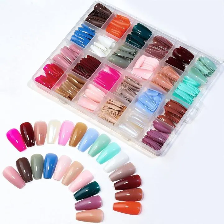 576%20Pcs%20Box%20Colorful%20Artifical%20Nails%20Acrylic%20Full%20Cover%20Nail%20With%20Nail%20Glue%20%7C%20Fake%20Nails%20With%20Glue%20%7C%20Fancy%20Artifical%20Nails%20%7C%20French%20nails%20%7C%20Nails%20For%20girls%20In%20Multicolours%20-%20Image%203