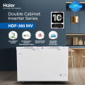 Haier 13.60 Cu Ft / Inverter / Double Door Series / HDF-385I ( Inverter + Balanced Cooling + Super Freeze Function + Twin Cabinet ) Deep Freezer. 