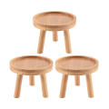 3X Wooden Plant Stand Flower Pot Base Holder Stool High Stool Balcony Succulent Round Flower Shelf for Indoor Outdoor. 