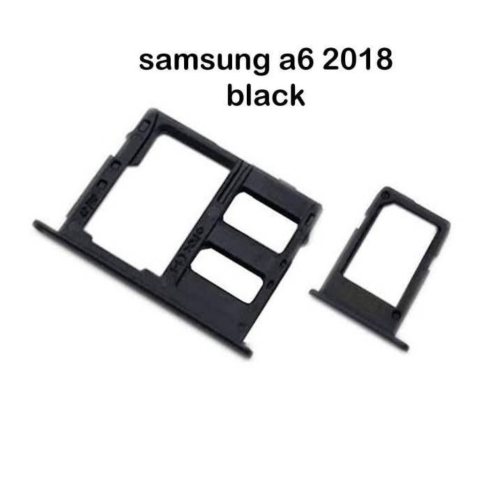 Samsung A6 2018 Black Dual Sim Card Tray And Micro SD Card Slot Holder