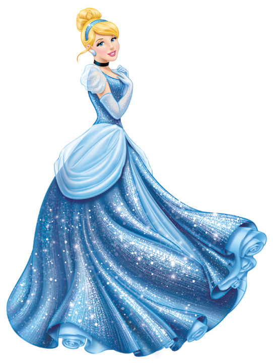 Size: 12 x 8 inches - cute cinderella Princess Disney Cartoon in blue gown self adhesive wall sticker decal, vinyl, for girls, Kids , gift, baby, class, room, bedroom, home , decor, decoration - printed