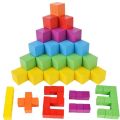 100 Pieces Soft Colorful Wooden Cube Blocks Early Childhood Education Building Blocks for Kids Games. 
