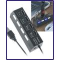 Emily 4 Ports USB Hub Special with each port ON/OFF button and light. 