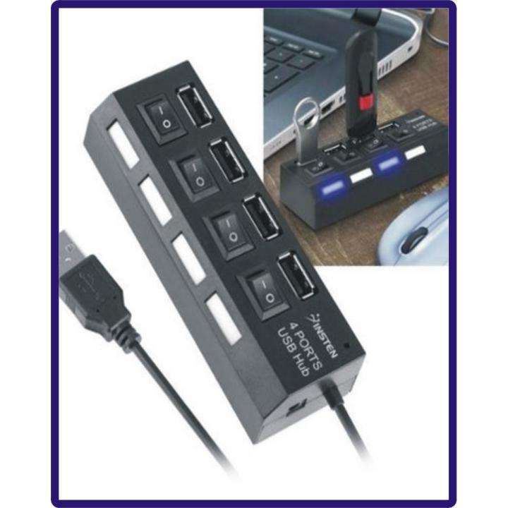 Emily 4 Ports USB Hub Special with each port ON/OFF button and light