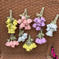 Floral Car Keychain Crocheted Keychain Leaf Keychain Colorful Woolen Key Chain Flower Keychain Bag Pendant Cute Bag Charm For Women Handmade Crochet Flower Keychain Wool Knitted Key Ring Pendant. 