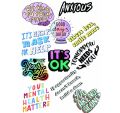 Mental Health Stickers Positive Affirmations Self Care Decals Mental Wellness Motivational Quotes pack of 11 stickers Journaling Stickers Laptop Decals Mobile Back Case Stickers Therapist Gift Scrapbooking Supplies 2inchx3inch each sticker size. 