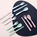 【NEW】 Wheat Straw Three-Piece Set Child Tableware Spoon Chopsticks Fork Household Portable Cutlery Set High-End Gifts Cutlery Set. 