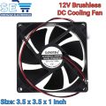12V DC 80mm x 80mm x 25mm 2 Pin Dual Ball Bearing Brushless Quiet Cooling Fan. 