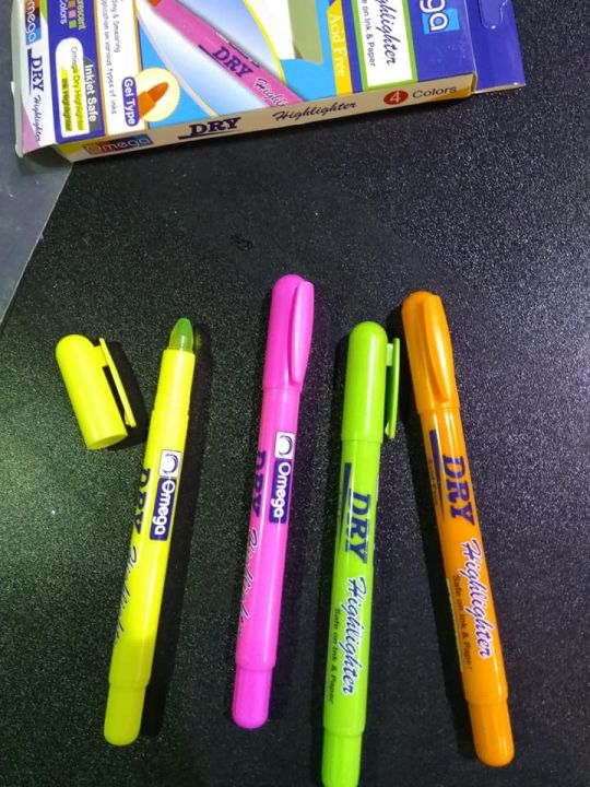 Omega%20Chisel%20Tip%20Fluorescent%20Dry%20Highlighter%204%20Color%20Set...%20-%20Image%202