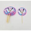 MINNIE MOUSE THEME CUPCAKE TOPPER - PACK OF 10 CUPCAKE TOPPERS - MINNIE MOUSE CUPCAKE TOPPERS. 