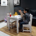 Stylish White Kids Table and Chair Set - Ideal for Girls and Boys Ages 3, 4, 5 and Up - Complete Kids Furniture with 2 Chairs - Perfect Gift for Playtime and Learning. 