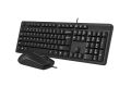 A4Tech KK-3330S Wired Keyboard Mouse Set - Multimedia FN Keyboard - Silent Click Mouse -1000 DPI - Black. 