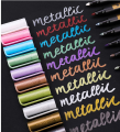 Metallic Markers Pen For Rock Painting - Medium Point, Metallic Color Paint Markers For Ceramic Painting, Glass, Mug, Plastic, Photo Album, Card Making, Scrap-booking, Fabric (10 Pieces). 