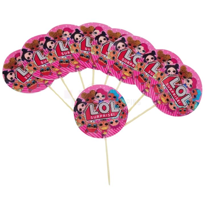 Lol Surprise Cupcake Toppers - 2.5 Inch - Lol Surprise Themed Party - Pink - Girls - Pack Of 10