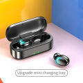 F9 MINI True Wireless Earbuds Tws Earphones Bluetooth Stereo in ear Headphones with Mic, Gaming F9 Buds Pro IPX7 Waterproof Sport Headset, Noise Cancelling Handfree (Wireless Charging Case) 9DStereo bass Touch Control plus for IOS Android Phone – Black. 