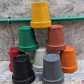 Pack of 4 Colorful Unbreakable Fiber Plastic Pots For Flowers & Plants  5,8,9inch. 