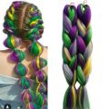 AIYEE 4 Colors Mix Braiding Hair Pink Purple Blue Ombre Synthetic Jumbo Braids Hair Extension for Black Women. 