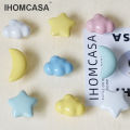 IHOMCASA Ceramic Clouds Stars Moon Hook And Handle Children's Room Knobs Furniture Dresser Drawer Knob Wall Cabinet Door Handles. 