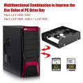 2.5" 3.5" HDD SSD Mounting Bracket Tray for 5.25 inch Computer Floppy Drive Bay. 