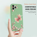 BILI for Redmi 12C 11A Back Cover Pink Butterfly for Boys Girls Multicolor Liquid Silicone Case Soft Square Lens Protection Phone Cases. 