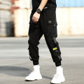 OIMG Skymountain Men Casual Elastic Waistband Ankle Tied Pockets Cargo Pants Drawstring Trousers. 