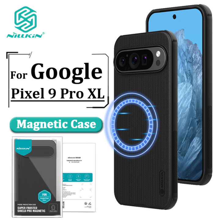 Nillkin Hard PC + TPU Magnetic Case for Google Pixel 9 Pro XL Phone Case Luxury Super Frosted Shield Pro Magnetic PC + TPU Hard Protection Back Cover
